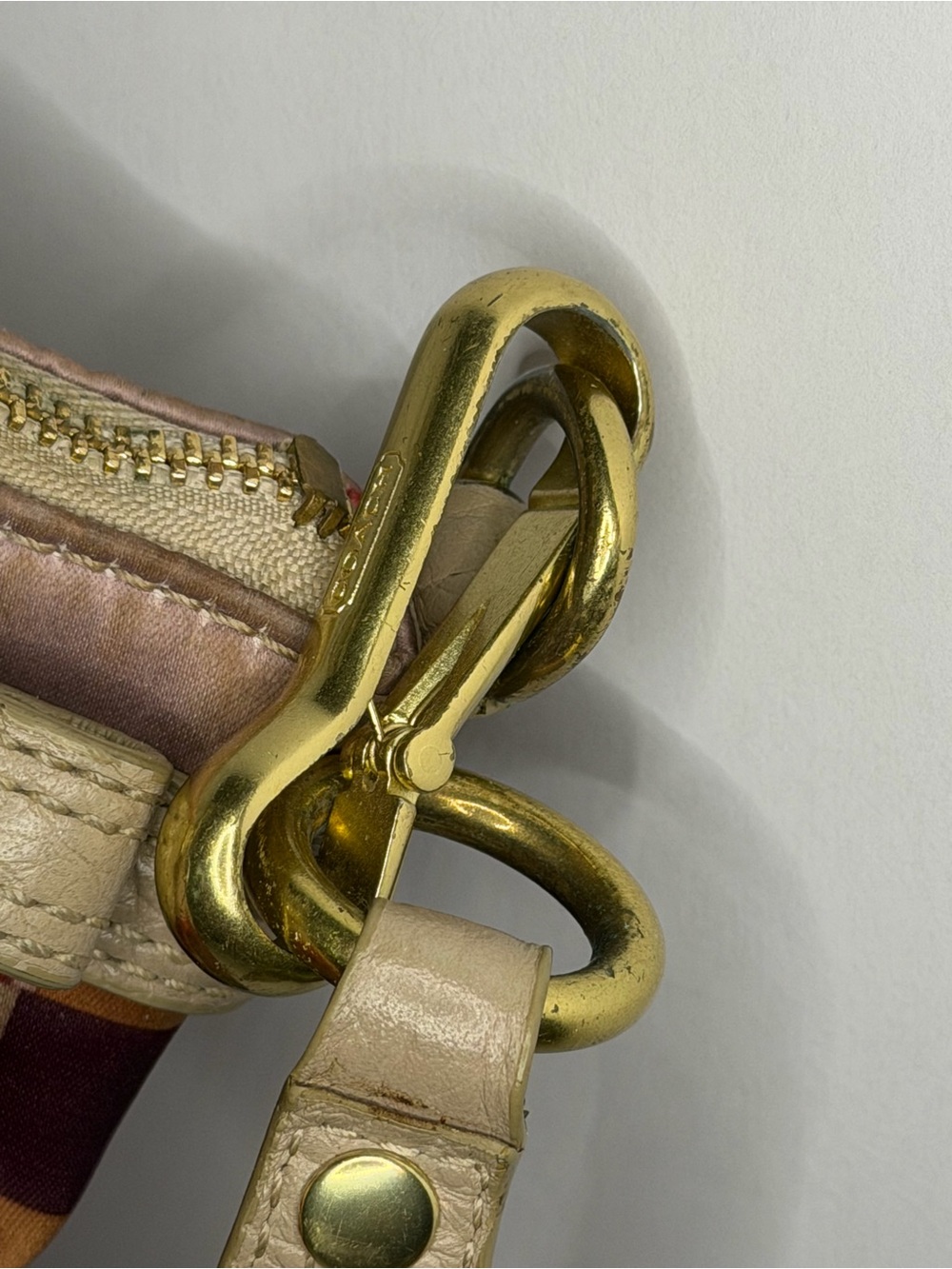 Coach Op Art Sophia Signature Bag.  with Beige Leather Trim  K1120-18636 - Picture 7 of 9